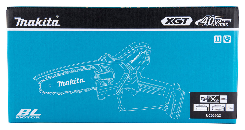 Makita UC029GZ 40V Max XGT Cordless Brushless Chainsaw β 6" Bar (Body Only)