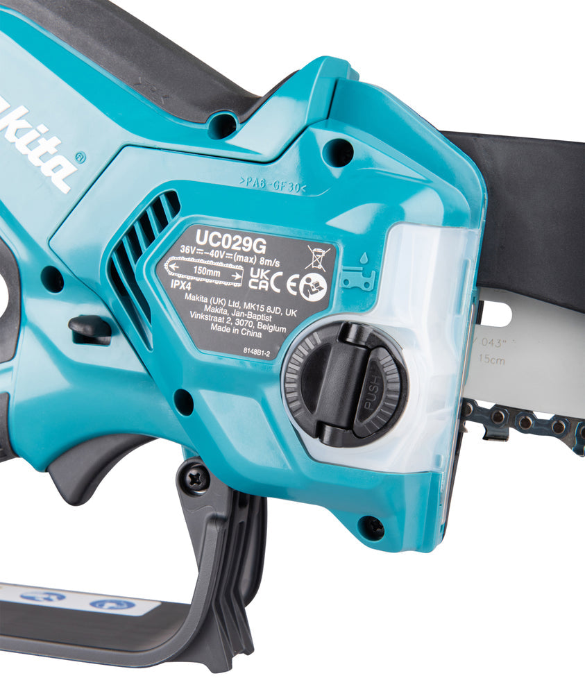 Makita UC029GZ 40V Max XGT Cordless Brushless Chainsaw β 6" Bar (Body Only)